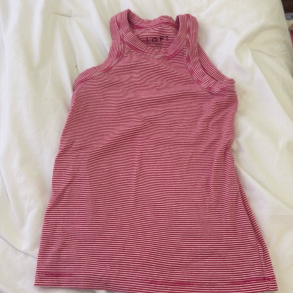 pink white stripe tank